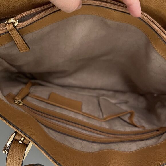 Michael Kors Jet Set Item Luggage Leather Tote Shoulder Bag Handbag Large Brfown - Picture 10 of 16